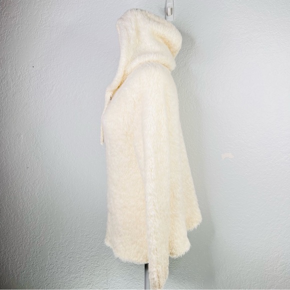 NWT James Perse Crème Fuzzy Wool Blend Sherpa Hooded Hoodie Sweater - Picture 13 of 16